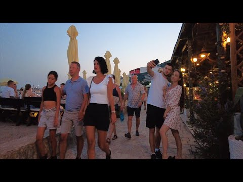 Budva evening, Montenegro, ?T+29C°, July - Virtual Walking Tour - Travel Guide - #36/2