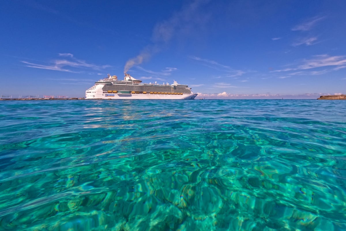 Royal Caribbean cruise ship in the Bahamas