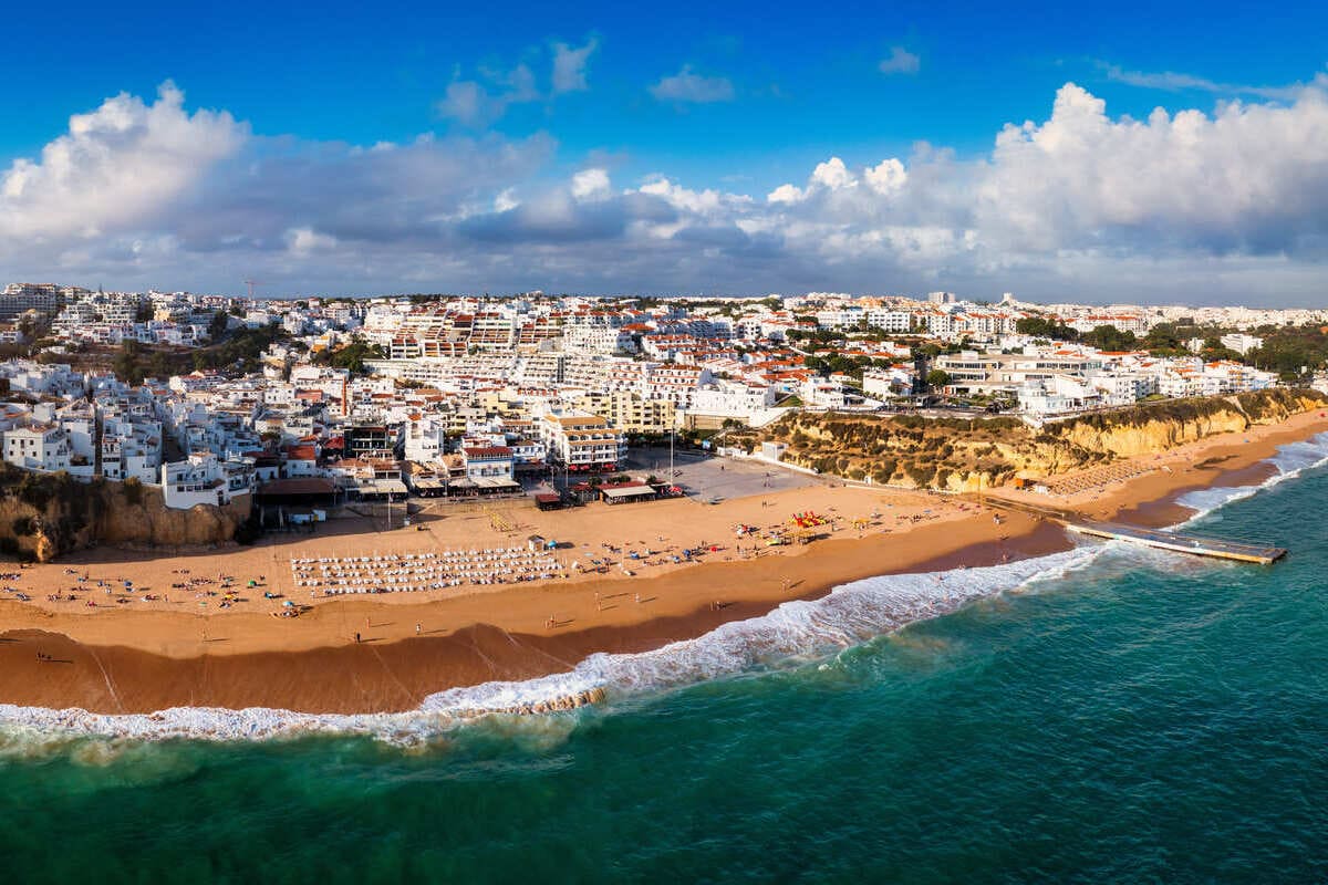 Aerial Panoramic View Of Albufeira, Algarve, Portugal