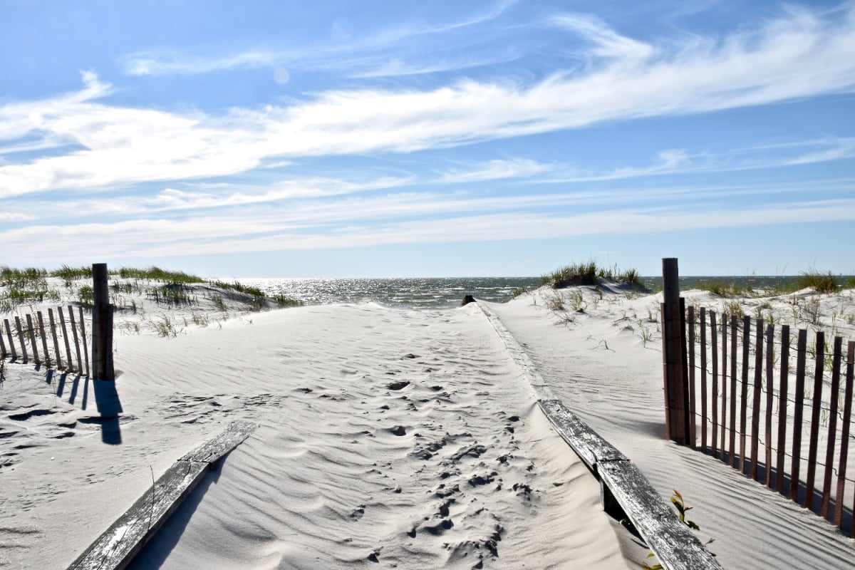 Sandy beach in Cape Charles, VA